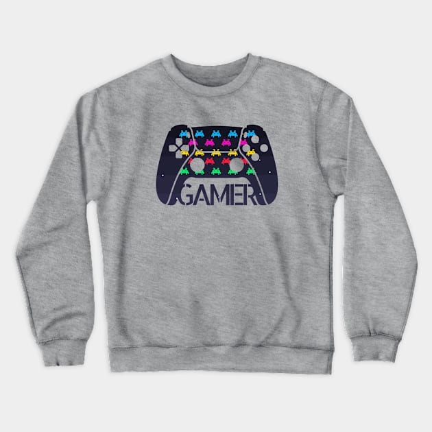 Gamer Controller Silhouette Crewneck Sweatshirt by MrDrajan